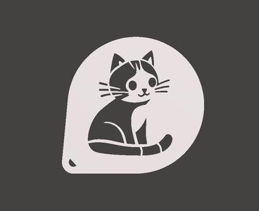 Cute cat model 7 150 mm stencil