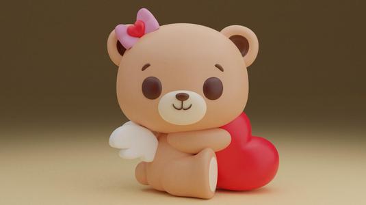 Valentine bear figure