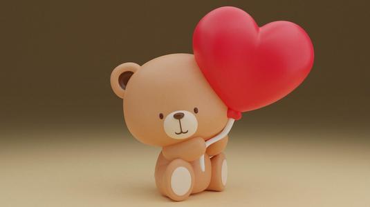 Valentine teddy bear figure