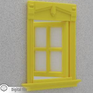 1:12 miniature Functional Single window style 4 multi-color and multi-material features