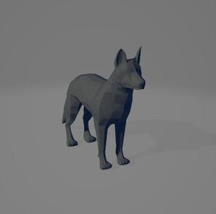 Lowpoly dog figurine