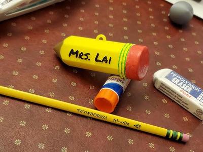 Teacher Pencil Ornament - 2 Sided