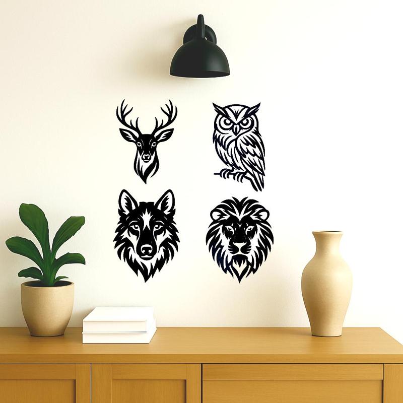 Set of 4 animal wall decorations