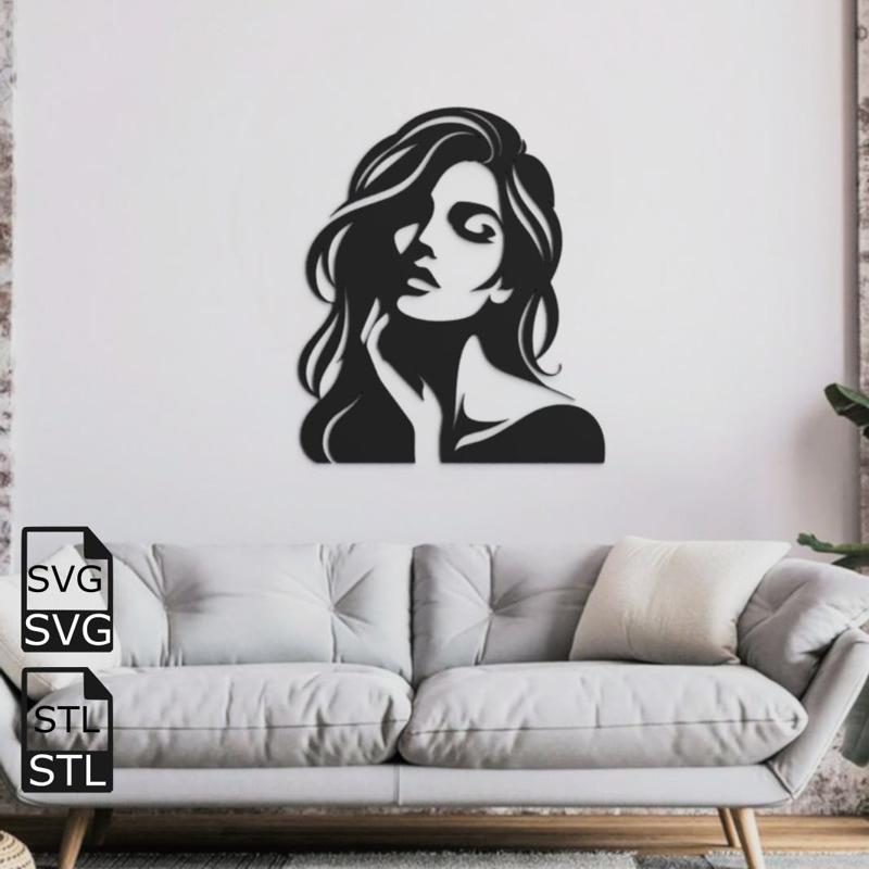 Women 2D Wall Art STL SVG