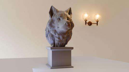 wolf head bust stl