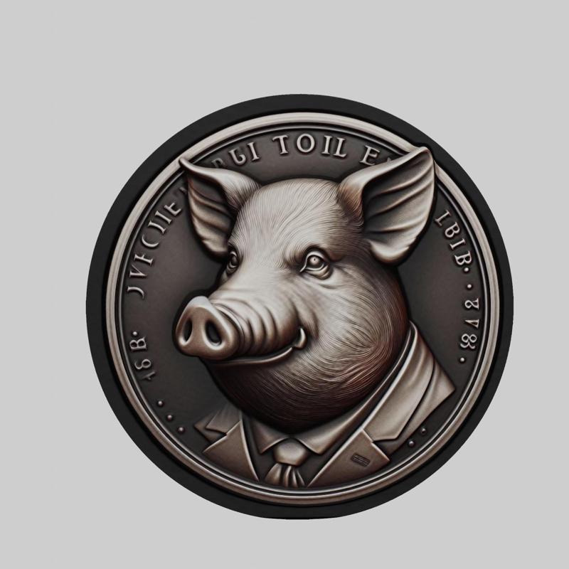 Pig Animal Head Pig Animal Medallion for CNC Router Laser & 3D Printer