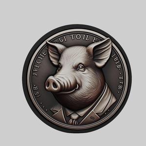 Pig Animal Head Pig Animal Medallion for CNC Router Laser & 3D Printer