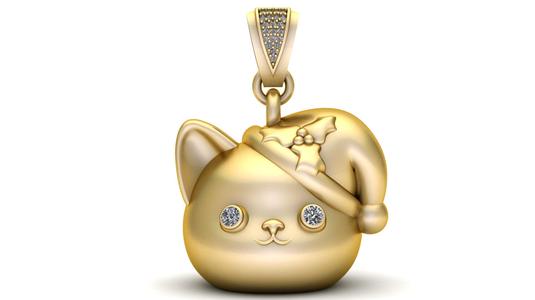 Christmas Cat Pendant 3D printable model