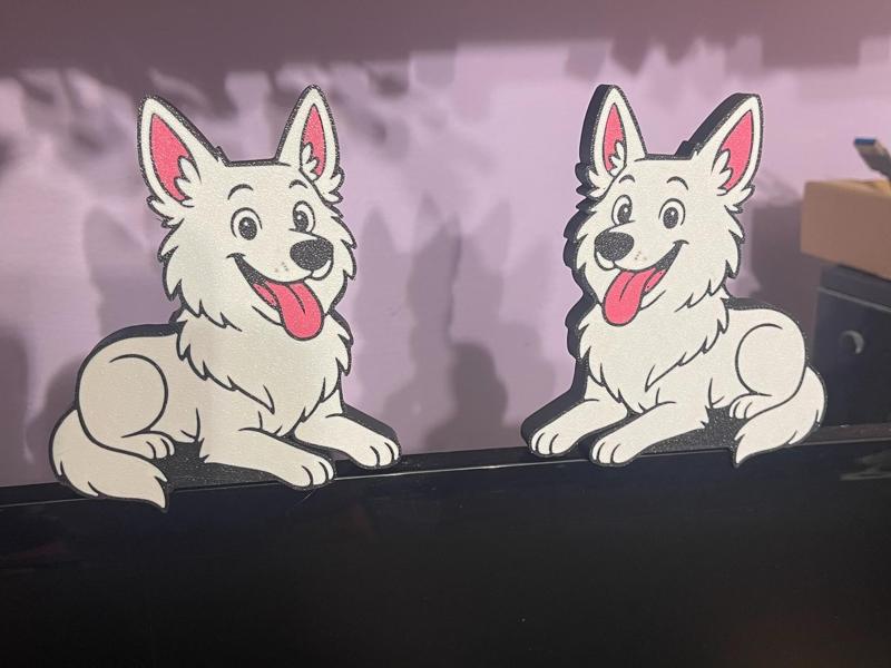 Cartoon White Swiss Shepherd Monitor Buddy