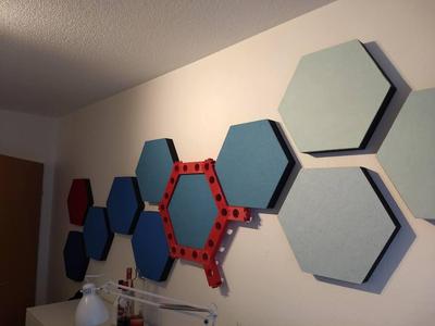 Template for wall mounting of hexagonal sound absorbers