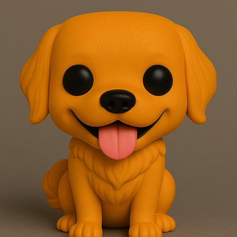 Golden Retriever – Funko-Style 3D Printable STL (Cute Tongue-Out Figurine)