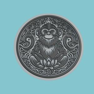 Monkey Medallion Monkey 3d Print Model