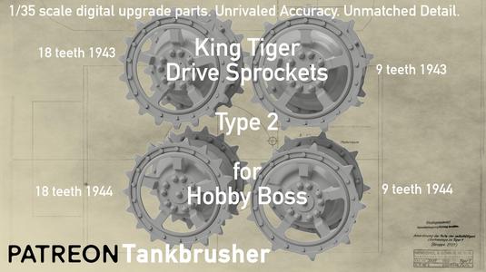 1/35 King Tiger Drive Sprockets Type 2 for Hobby Boss 352402011