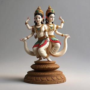 1622 Color 3D Model of a Dancing Two-Headed Snake Woman in Indian Style, magic, dragon, serpent, wood, gnome, gorgon, warrior, wild, fox, monster, cat, fair, witch, werewolf, horror, beast, snake, troll, skeleton dance
