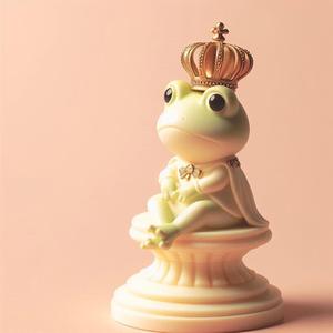 210 Frog Princess on Swamp Mound - Ivory-Style Minimalist Sculpture