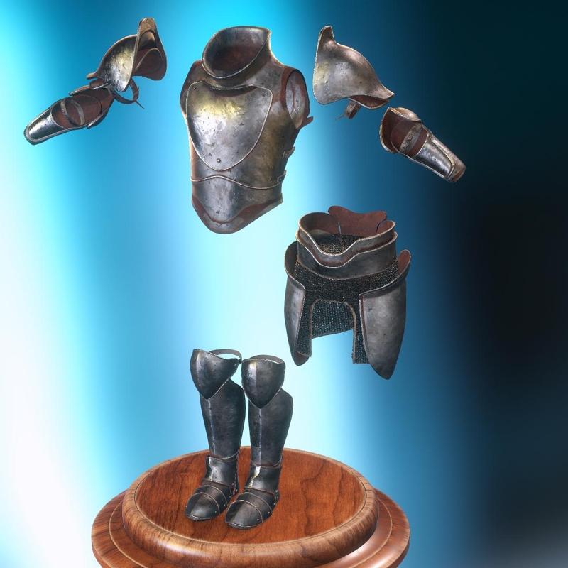 ARMOR METAL ARM CHEST WAIST 00 CABLES BACK knight CLOTHING DRESS ACCESSORIES