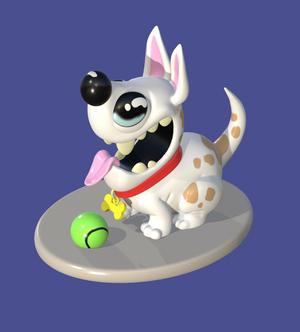 Playful animated puppy