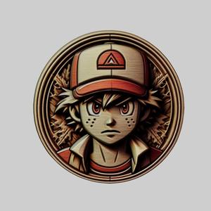 Ash Ketchum Cartoon Medallion for CNC Router Laser & 3D Printer