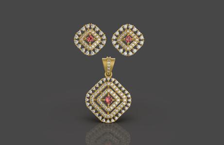 Diamond Square Pendant -0037
