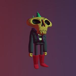Punk Skeleton Figure - Stylized 3D Printable Model