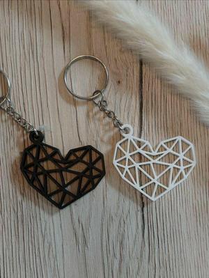 3D geometric heart keychain