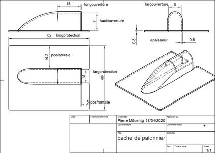 Cache de palonnier (parametric fusion 360)