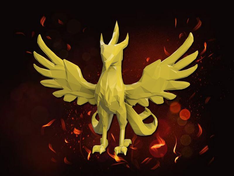 Phoenix Phönix Low Poly Figurine