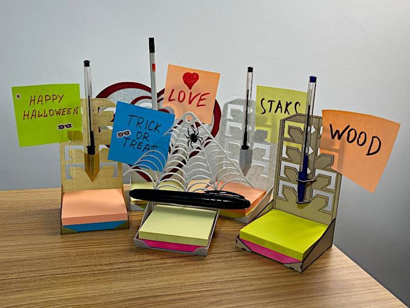 Sticky Notes Holder, Week Planner - Desktop or Wall Mounted