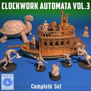 Clockwork Automata Vol. 3 Steampunk Paddleboat & Automata Crew STL