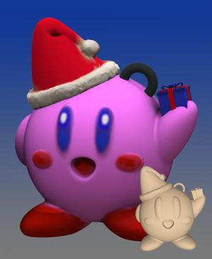 Kirby Santa tree decoration