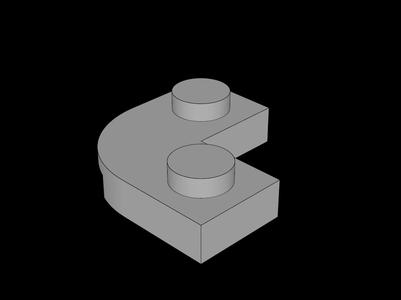 Lego Compatible (79491.dat) Plate  2 x  2 Corner Round