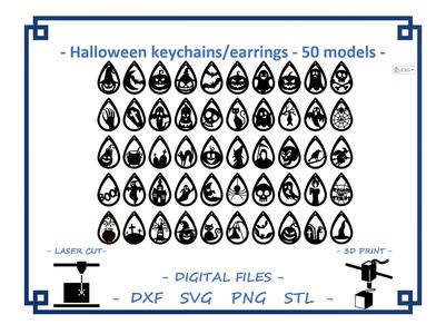 Halloween keychains/earrings - 50 models