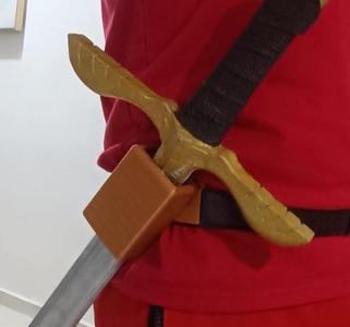 Simple sword holdster with belt clip