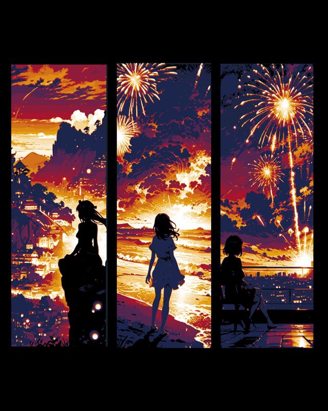 Anime Scene of Celebration and Sunsets - Set of Bookmarks