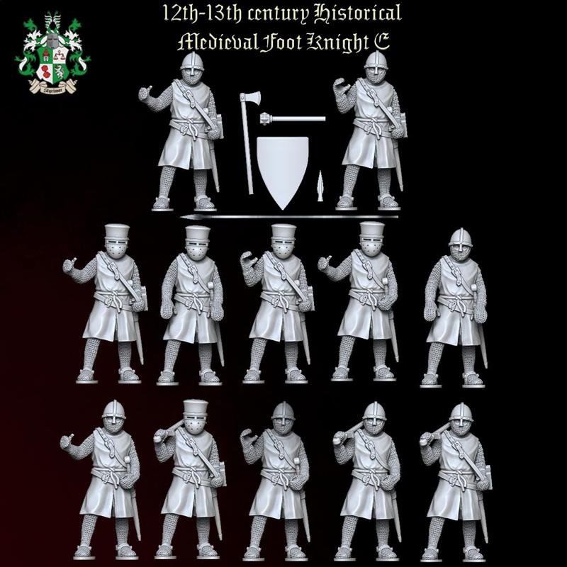 12th-13th century Historical Medieval Foot Knight E