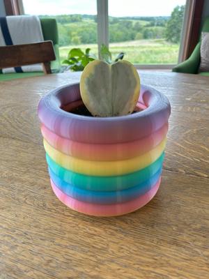 Circular layer line flower pot