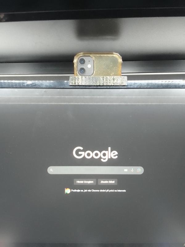 Monitor phone holder for webcam