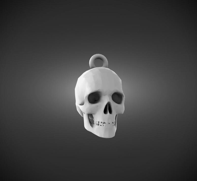 LOW POLY SKULL KEYCHAIN
