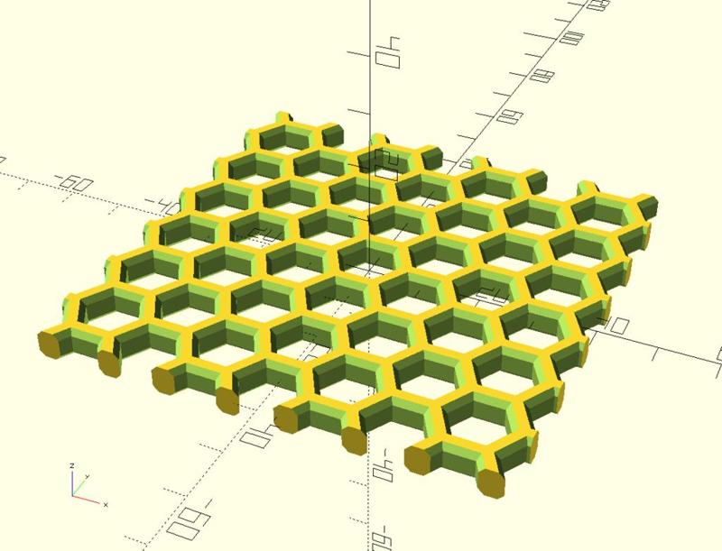 Parametric Honeycomb Mesh (with chamfered edges)