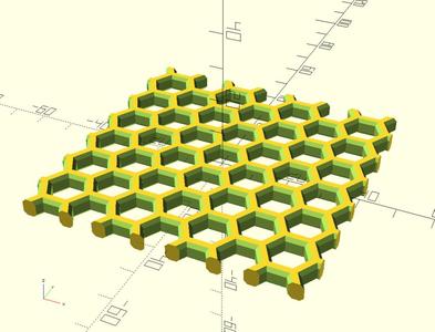 Parametric Honeycomb Mesh (with chamfered edges)