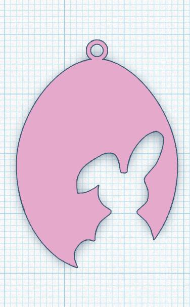 Easter Egg With Easter Bunny Silhouette.stl