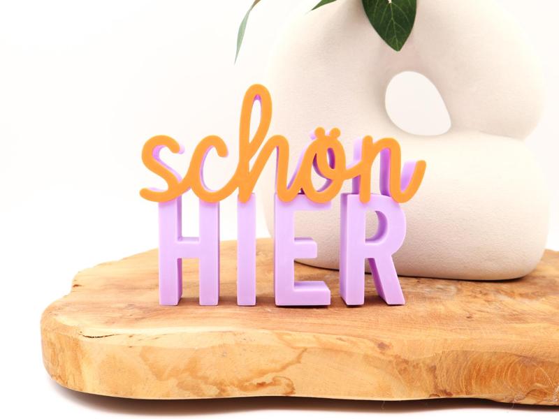 Decorative lettering 3D Nice here modern decoration