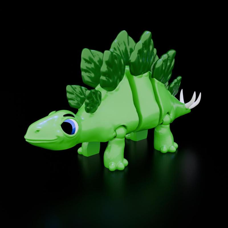 Cute Stegosaurus - Articulated - No Supports - Print in Place