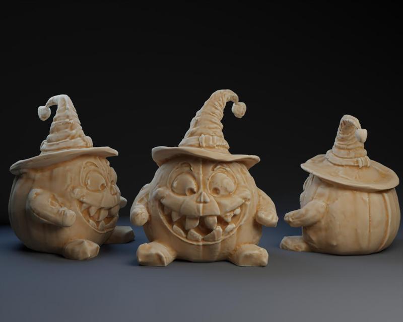 Cute Pumpkin in Witches Hat