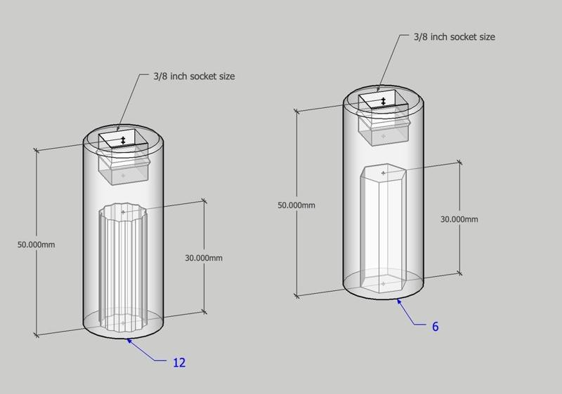 M10 socket for 3/8-inch socket