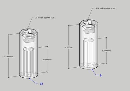 M10 socket for 3/8-inch socket