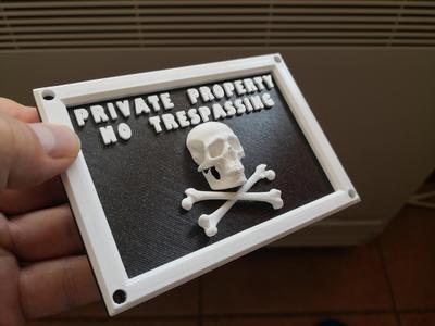 Private Property No Trespassing Plate