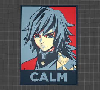 Demon Slayer Giyu - Giyu Tomioka - Kimetsu no Yaiba - Gift or Decor for Fans 