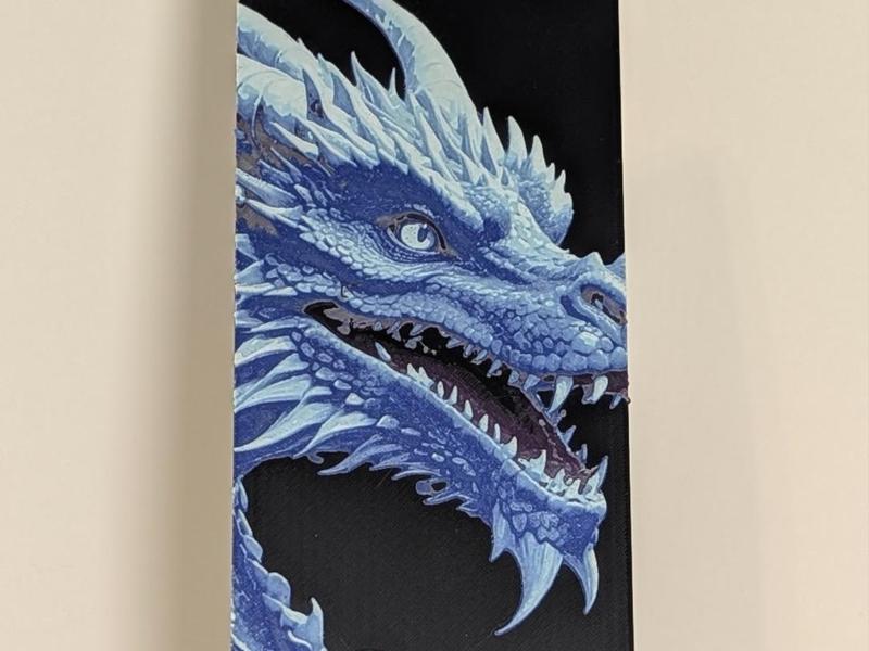Blue Dragon Bookmark - 7 Color HueForge