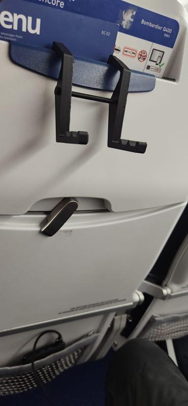 Airplane seat-back phone- and tablet holder